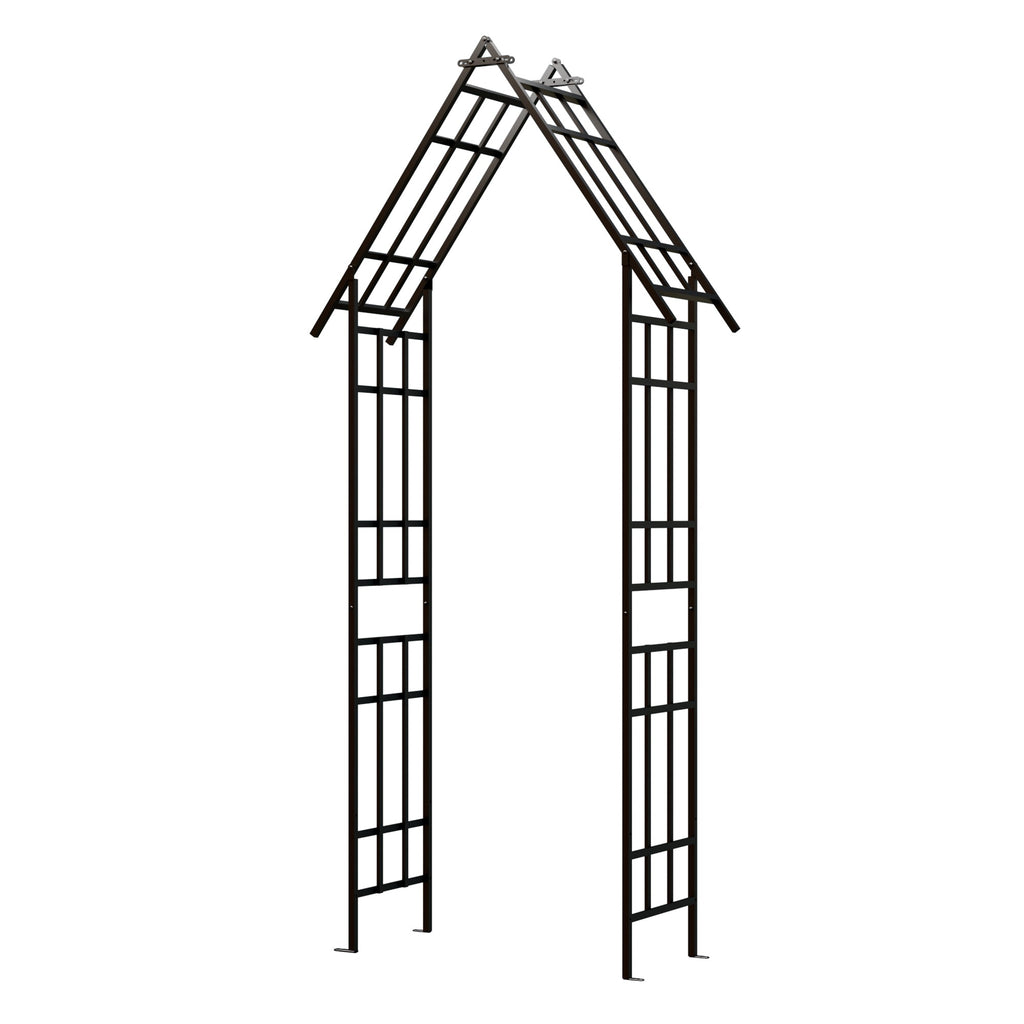 Metal Garden Arch with Adjustable Width for Climbing Plants