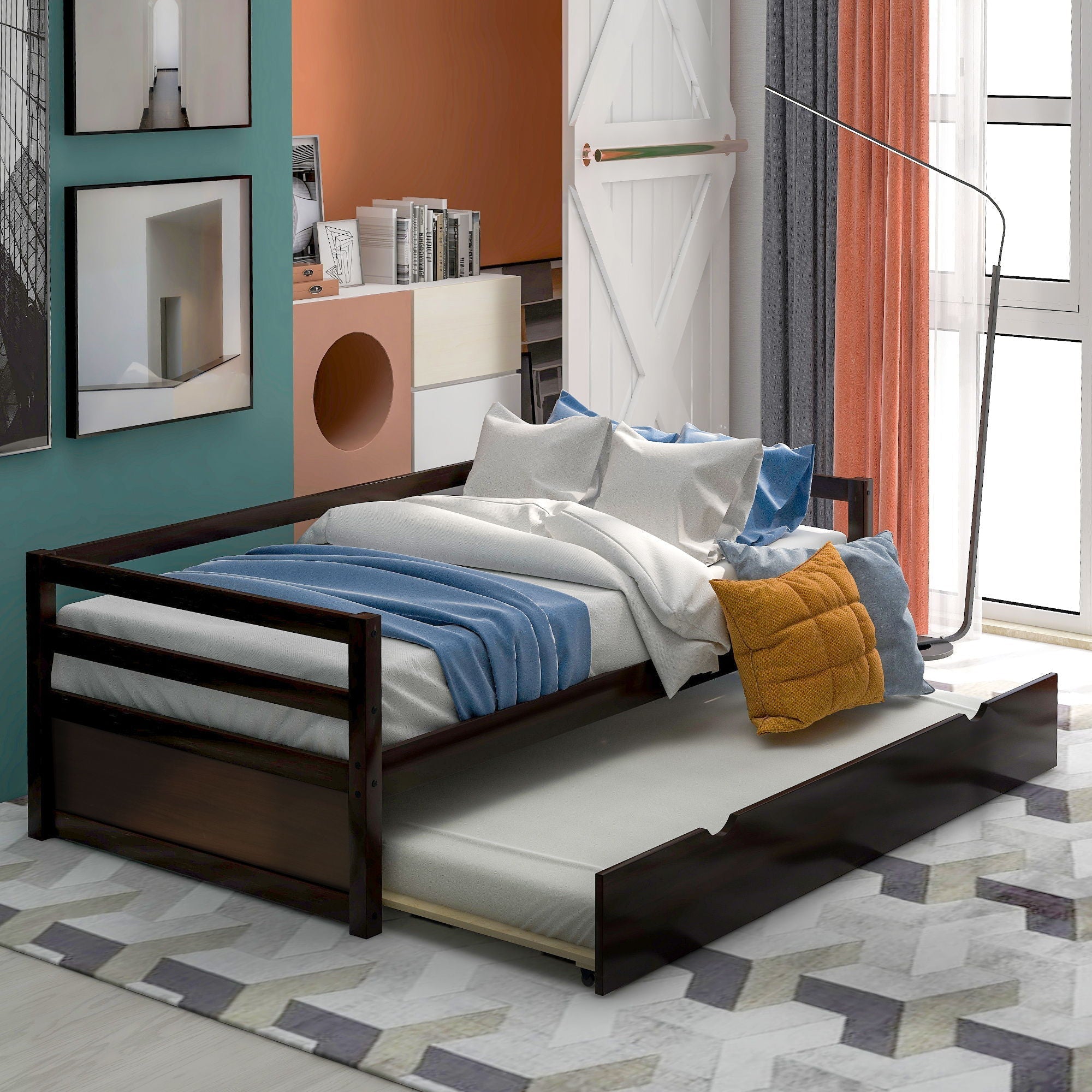 Twin Daybed With Trundle Frame Set