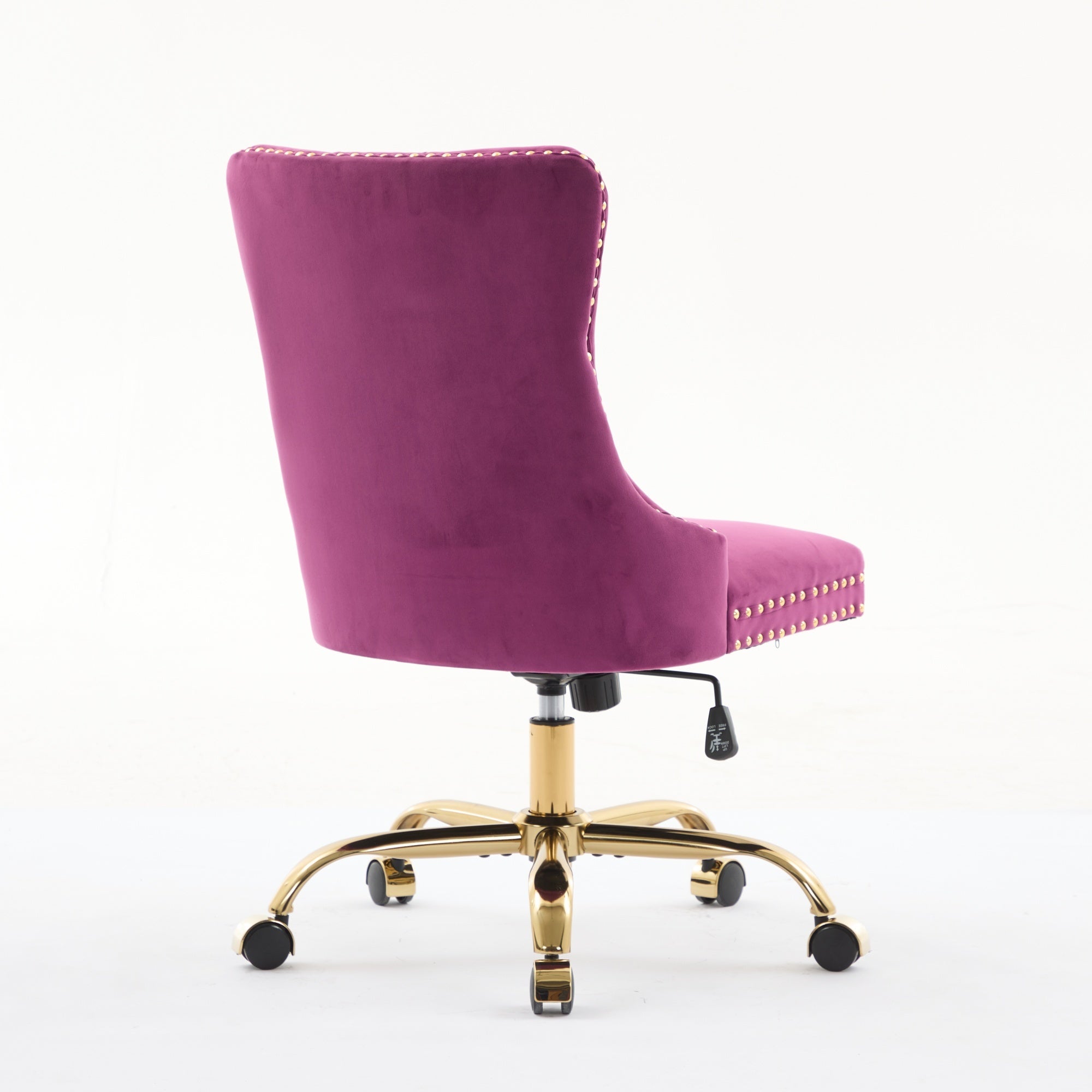 Office Chair Modern Velvet Upholstered Tufted Button (Purple)
