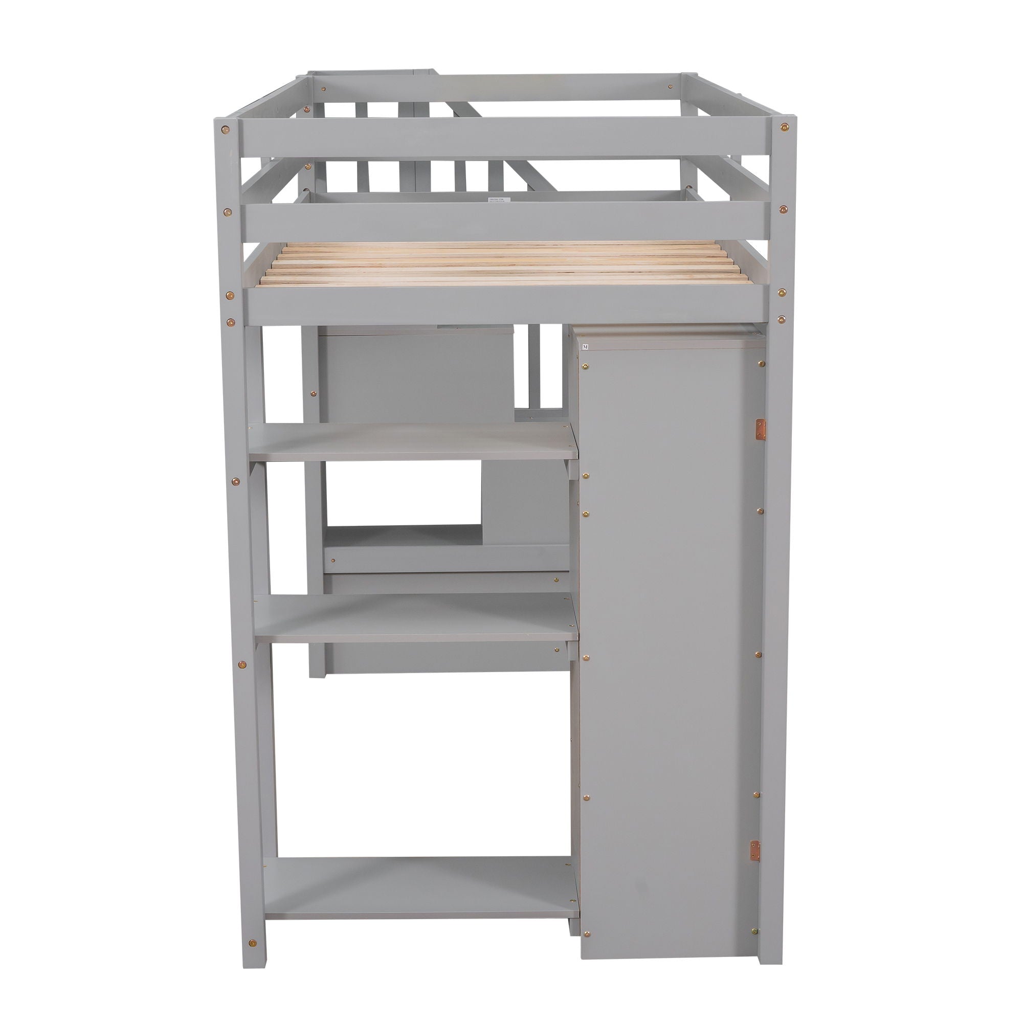 Loft Bed With Storage Drawers And Stairs With Shelves
