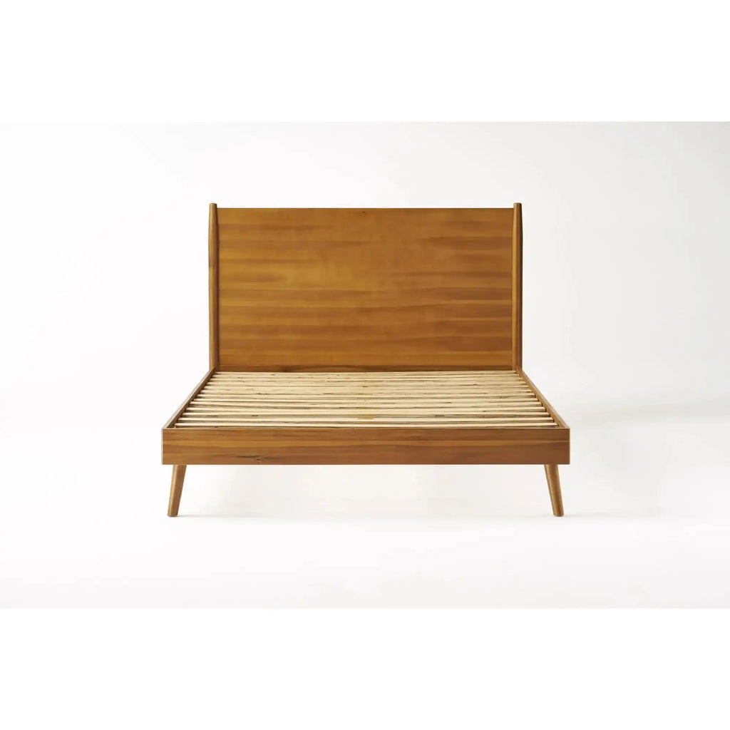 Okioki Mid-Century Wood Bed