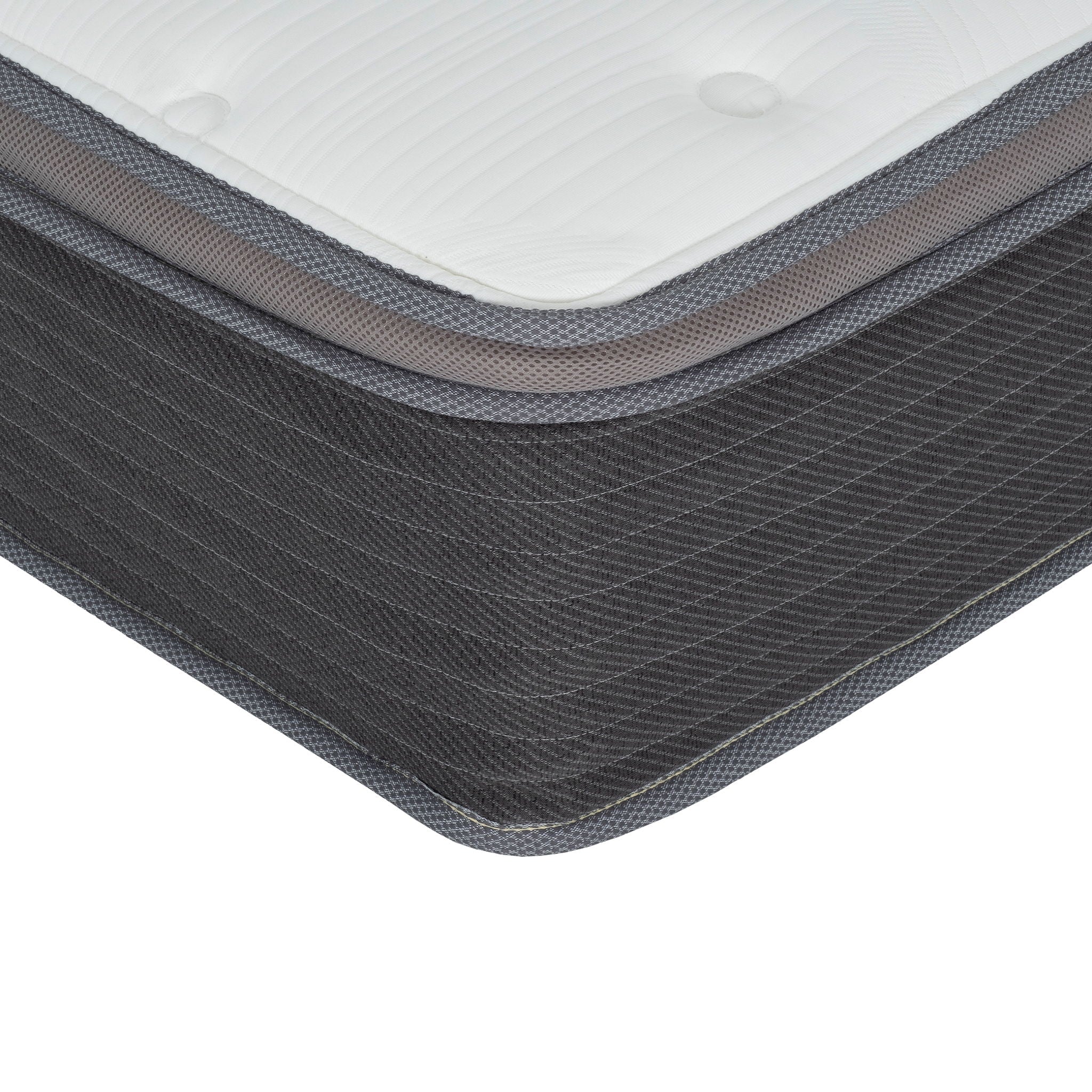 12'' Hybrid Mattress In A Box, Plush Gel Memory Foam Mattress Top With Pocket Coil Base - Gray / White - Queen