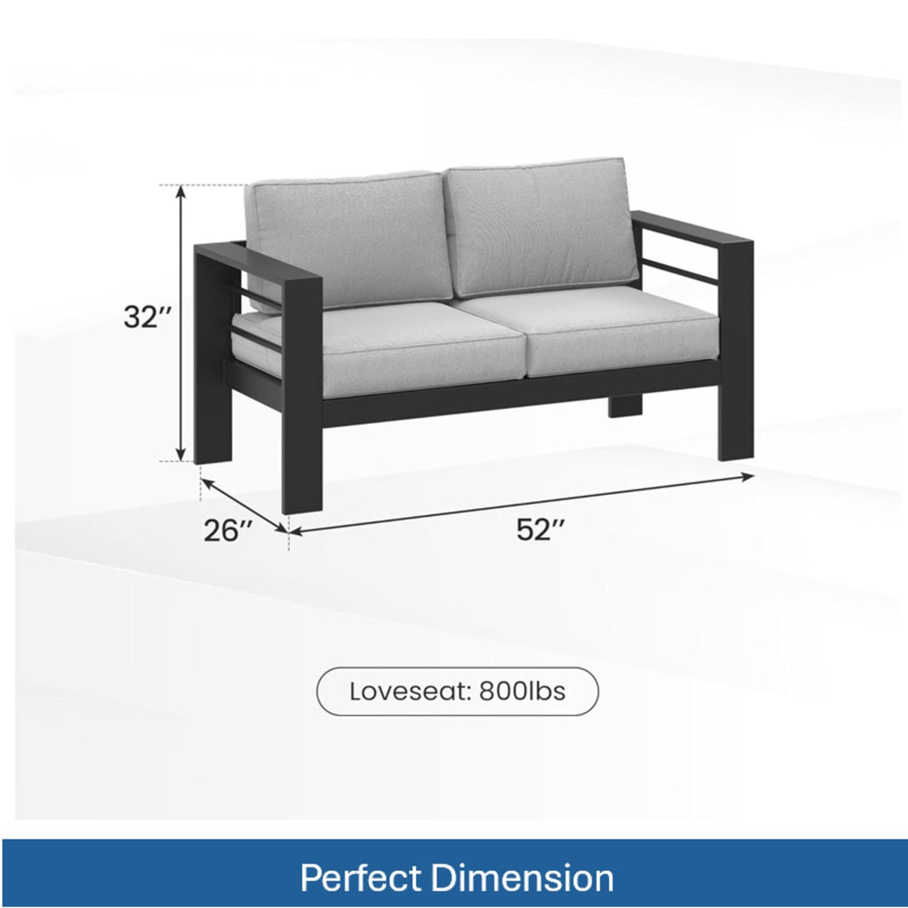 All-Weather Patio Loveseat With Thick Cushions