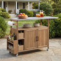 54.33' Farmhouse Rolling Outdoor Kitchen Cart