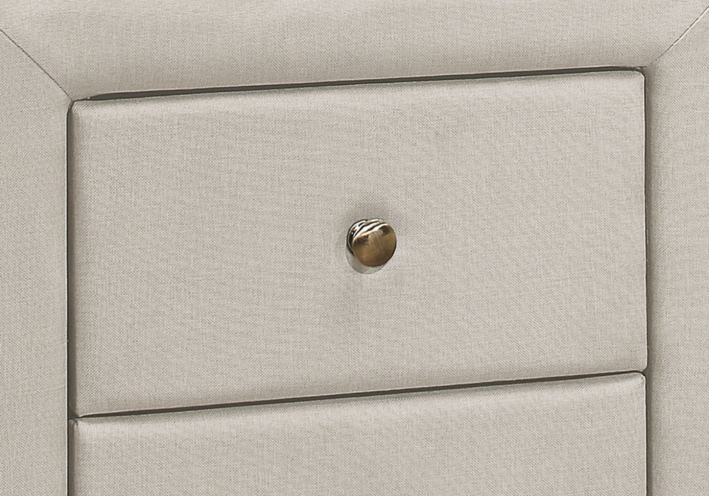 Nightstand With Storage Drawer, Upholstered, Transitional