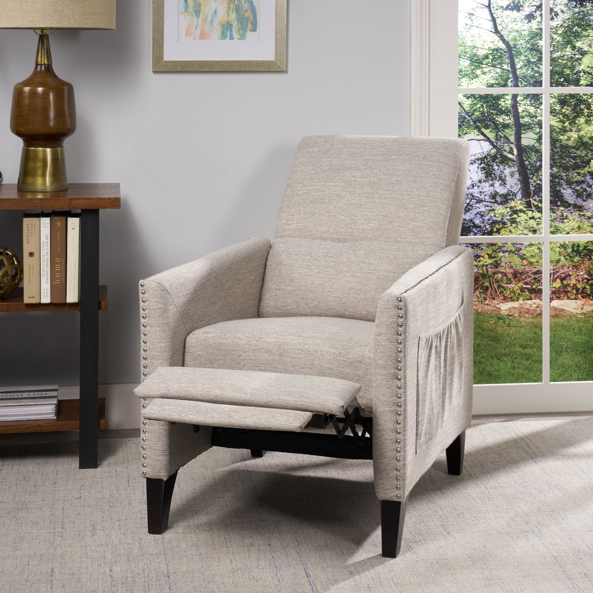 Kiersten Contemporary Fabric Pushback Recliner