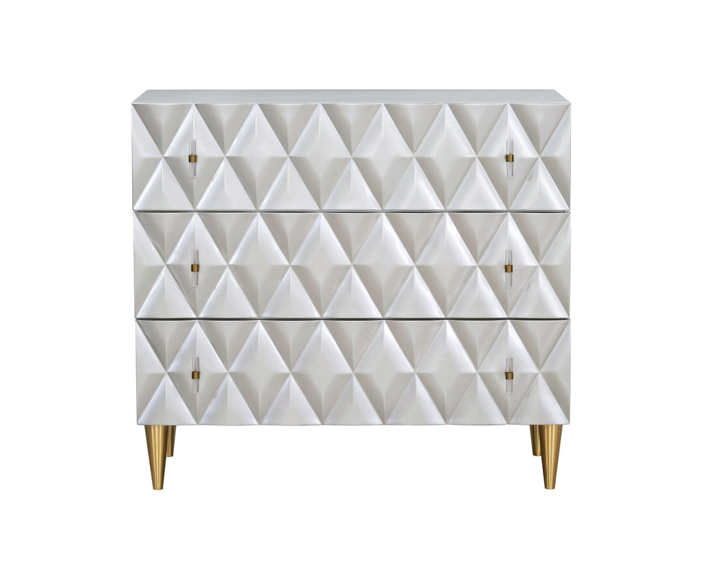 Anson Console Cabinet - Silver / Champagne