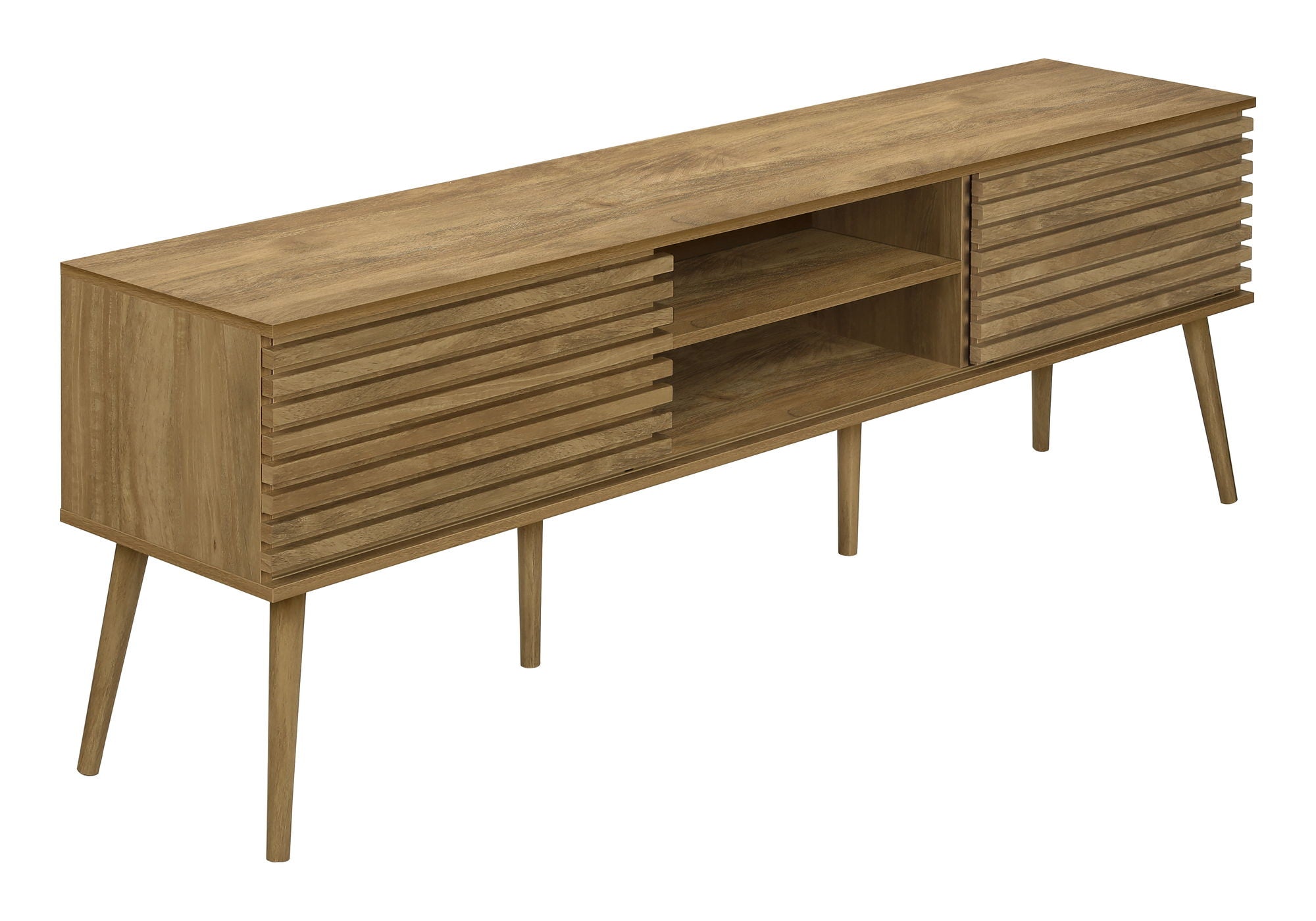 72-Inch Walnut TV Stand - Media Entertainment Center