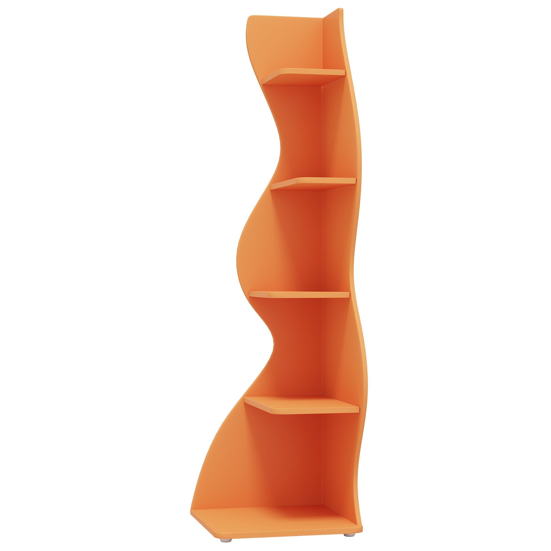 5 Tier Wavy Corner Bookshelf And Plant Stand For Living Room