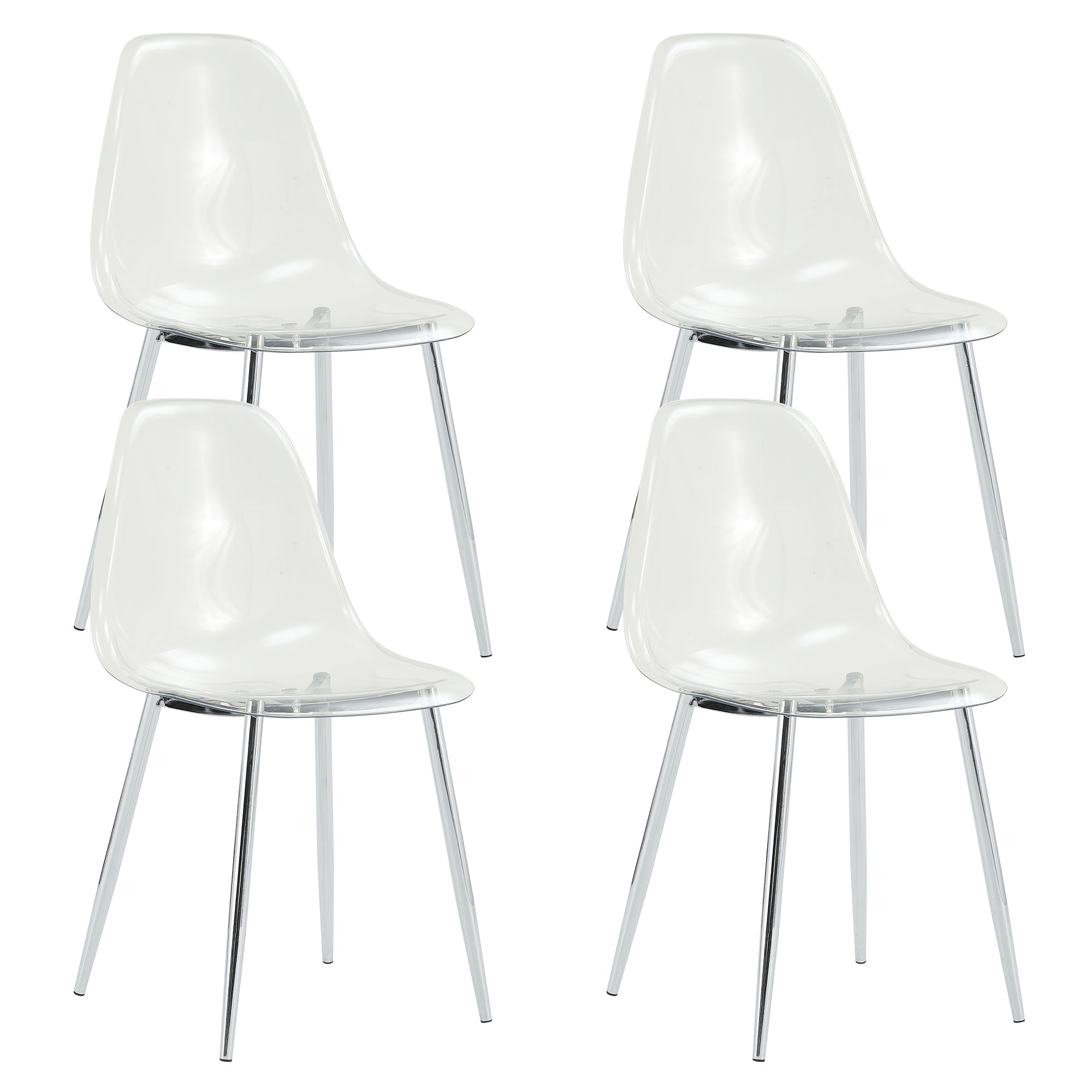 Modern Minimalist Transparent Dining Chair - 6-Piece Set