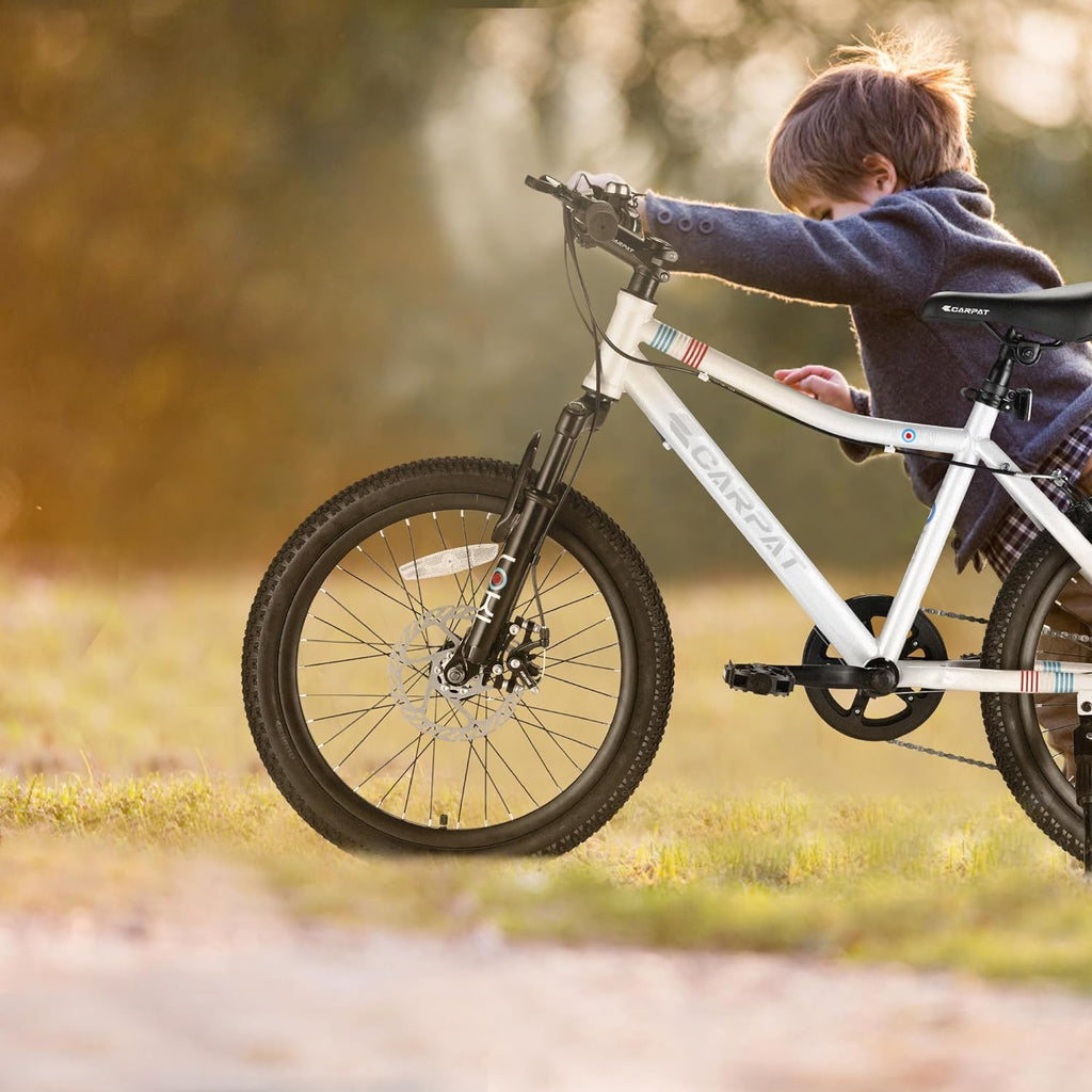 S20101 20" Kids' Bike, Boys Girls Mountain Bike Ages 8-12, 7 Speed Teenager Children Kids' Bicycles, Front Suspension Disc Brake Rear V-Brake, High Steel Frame