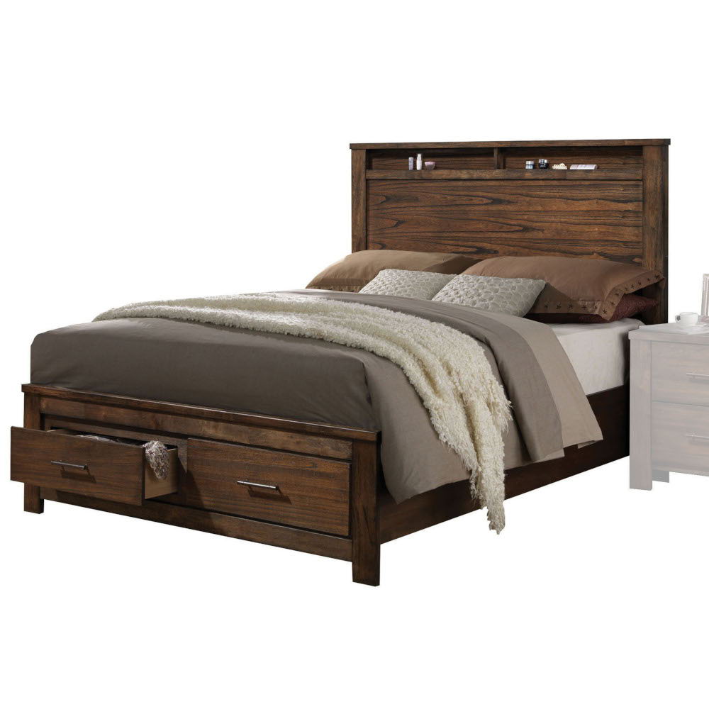 Merrilee Eastern King Bed With Storage - Oak