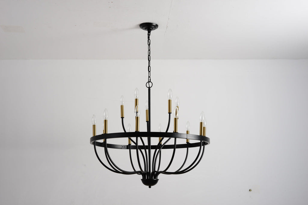 18-Light Industrial Iron Candle Chandelier