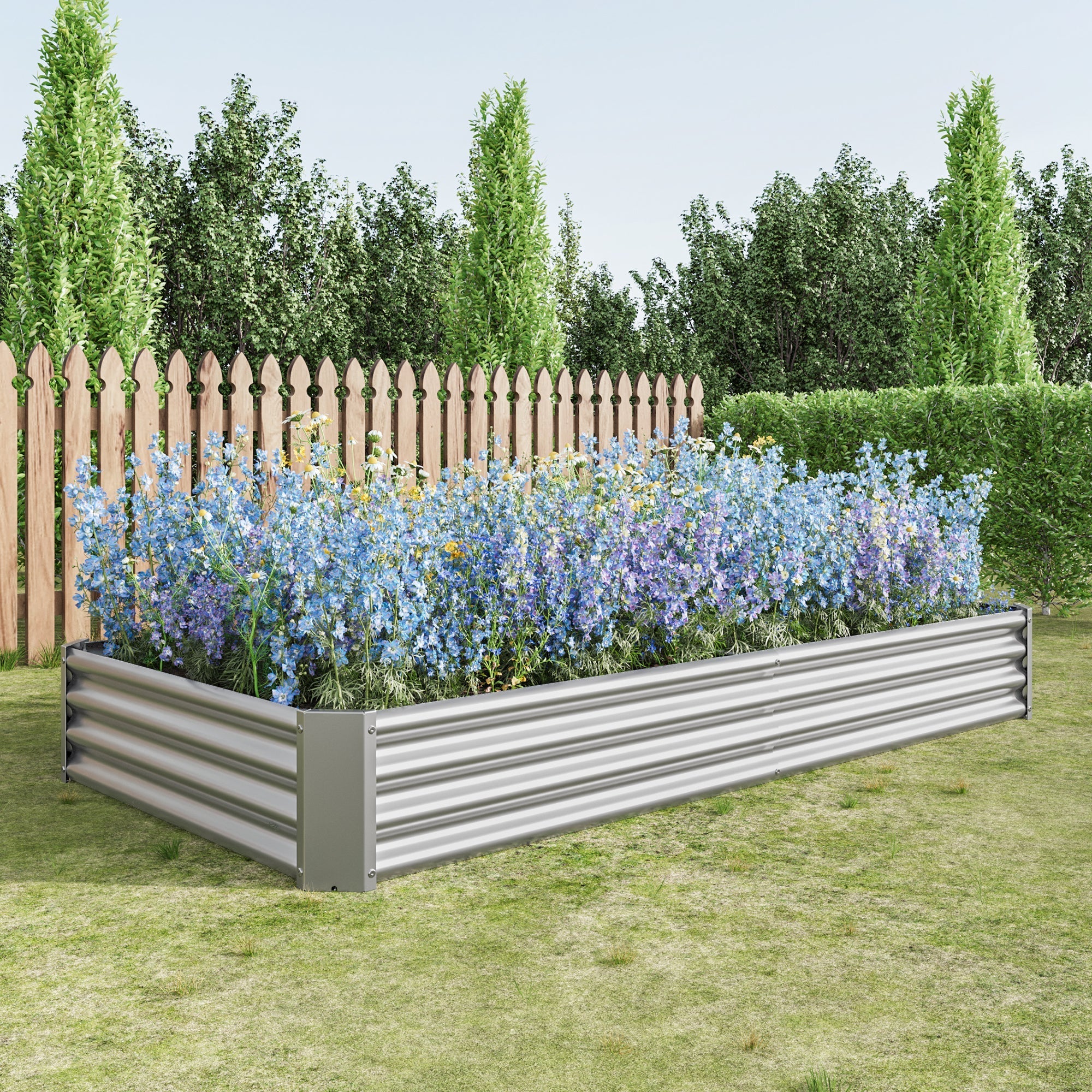 Raised Garden Bed Kit - Metal 7.6x3.7x0.98 ft