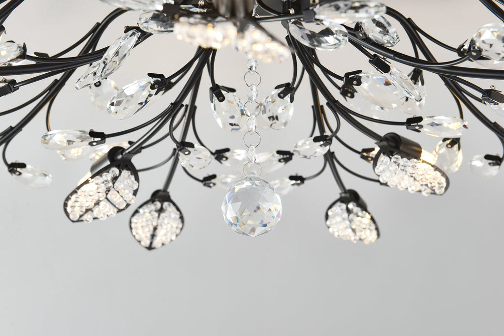 15-Light Chandelier Crystal Ceiling Lamp