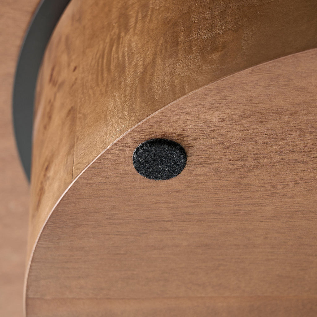 31.49" Burl Wood Veneer Round Coffee Table