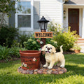 Labrador Puppy Solar Planter Garden Statue