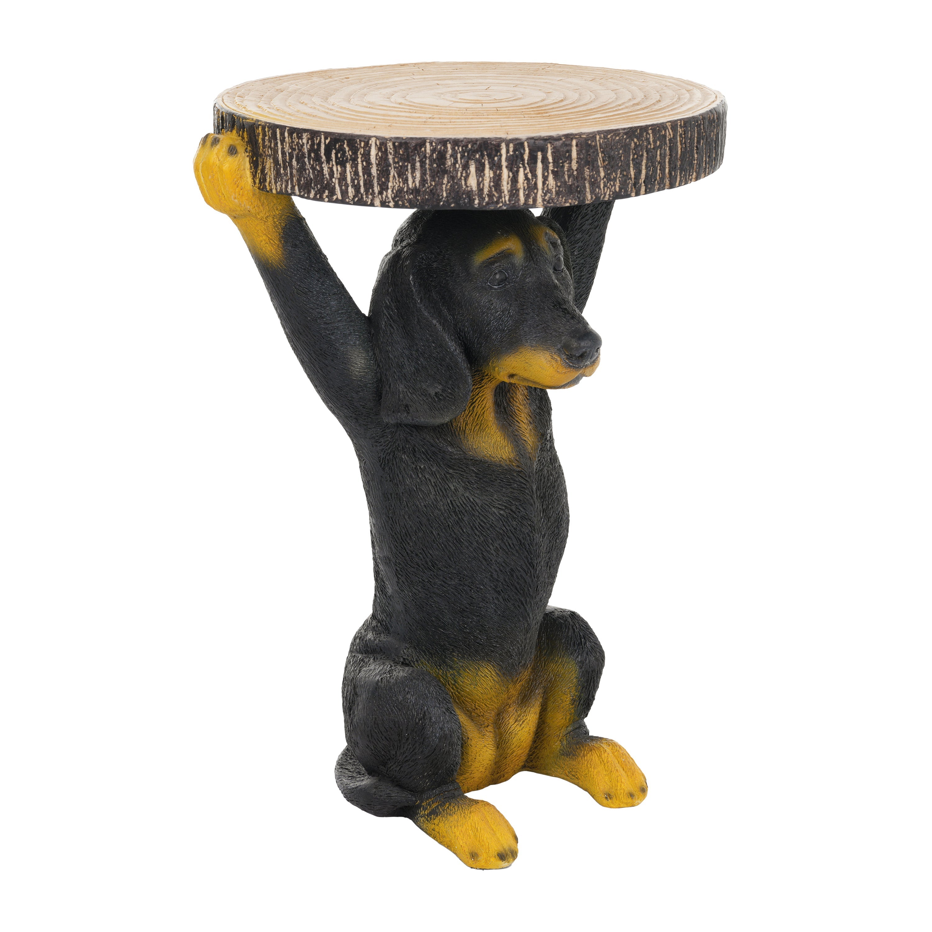 22.17'H Black Dog Side Table Pedestal End Table Stool