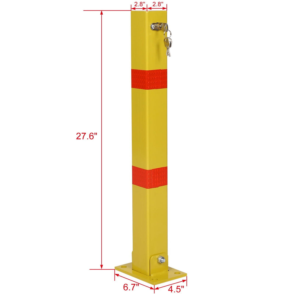 Square Parking Bollard Pole Barrier With Lock for Car Parking Protection and Home Garage