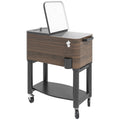 Outsunny Outdoor Cooler Cart, Rolling Beverage Ice Chest