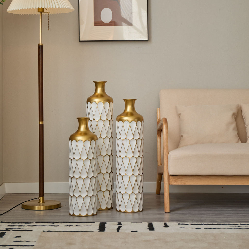 Floor Metal Vase Modern Style Decoration 3-Piece Set