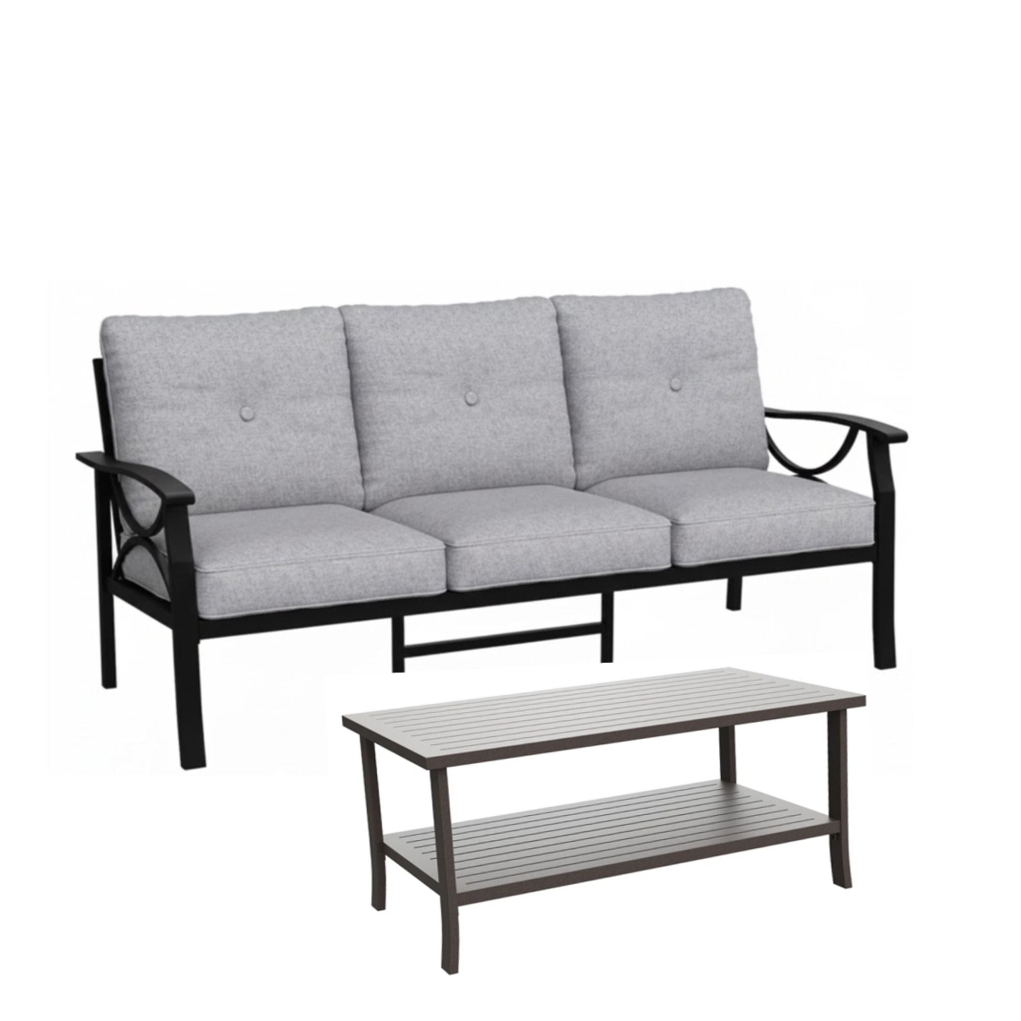Patio Furniture Set with Coffee Table and Cushions for Backyard