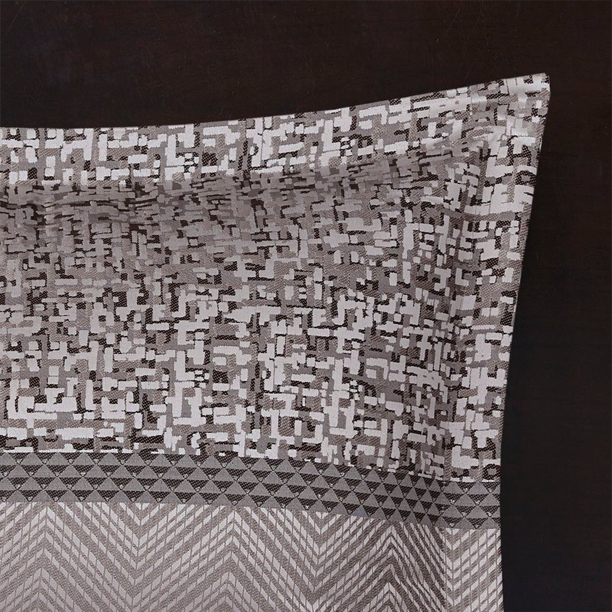 7 Piece Jacquard Comforter Set Grey Taupe King