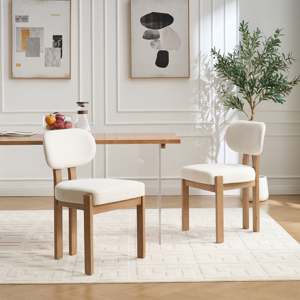 Dining Chairs With Ergonomic Backrest And Adjustable Feet (Set of 2)