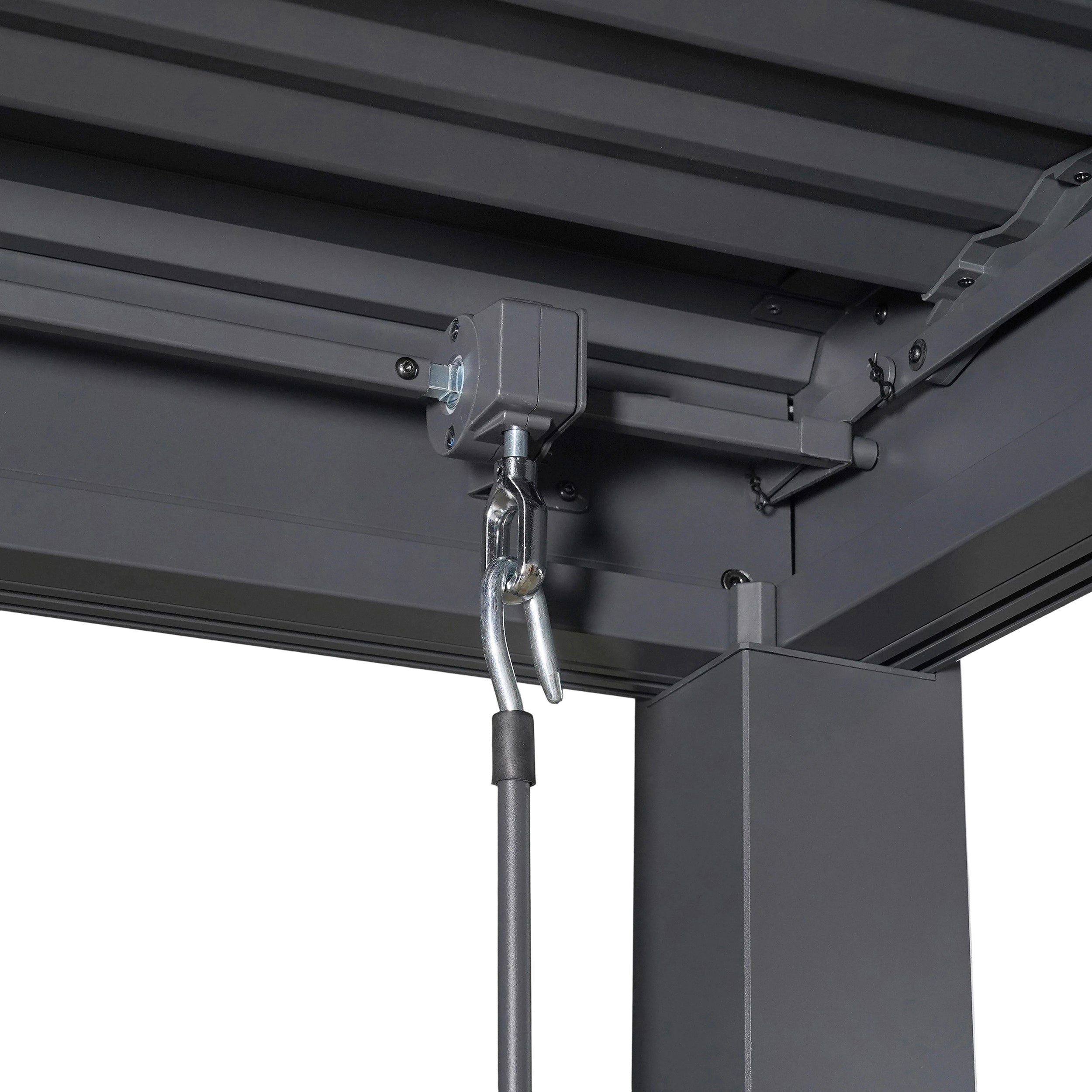 Byron Black Outdoor Pergola Aluminum with Adjustable Louvered Roof