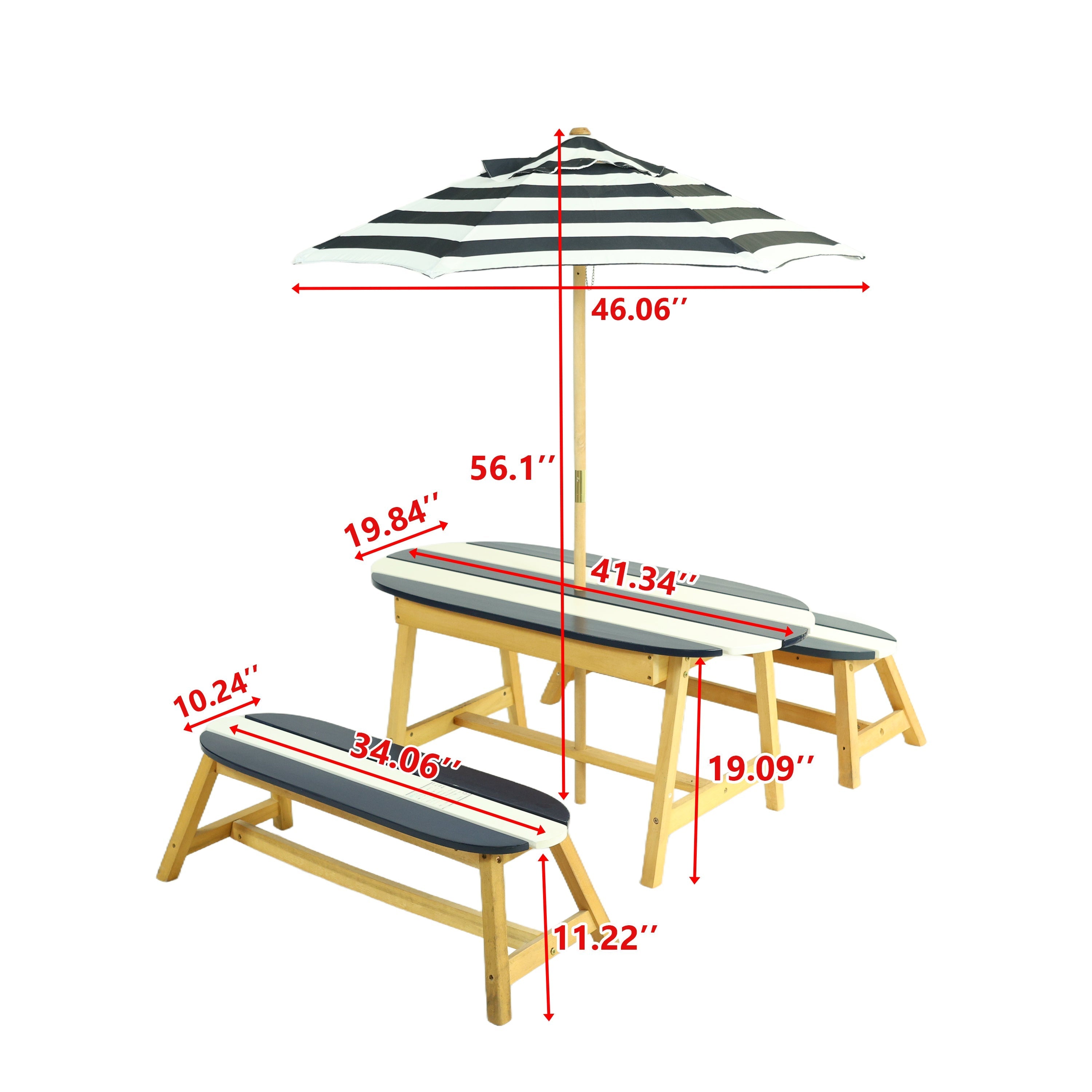 Naturally Playful Kids Picnic Table with Umbrella