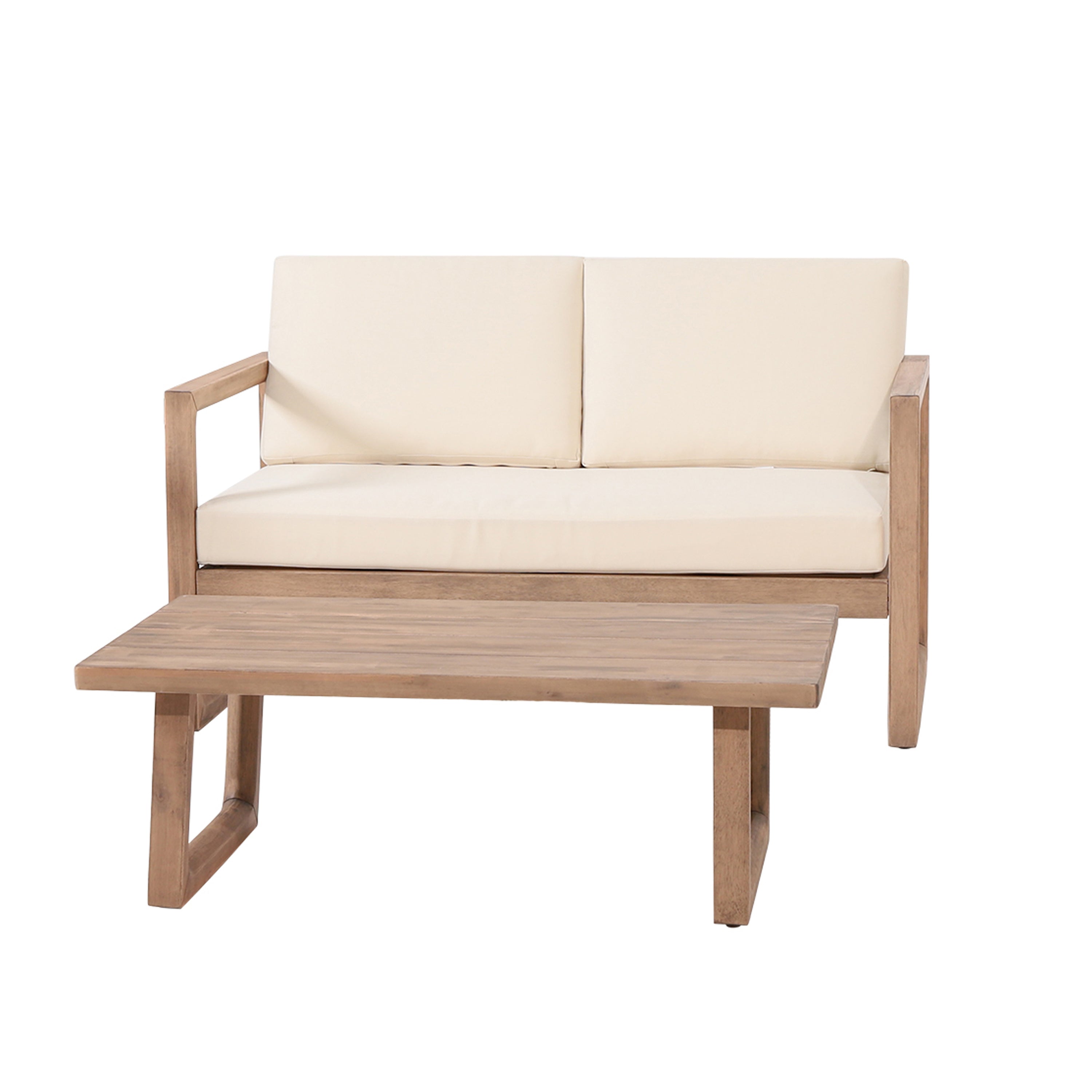 4-Pieces Acacia Wood Patio Furniture Set