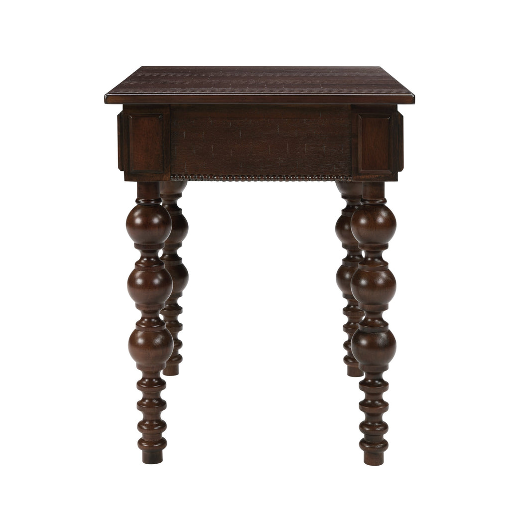 Solid Wood End Table with Drawer in Espresso Finish