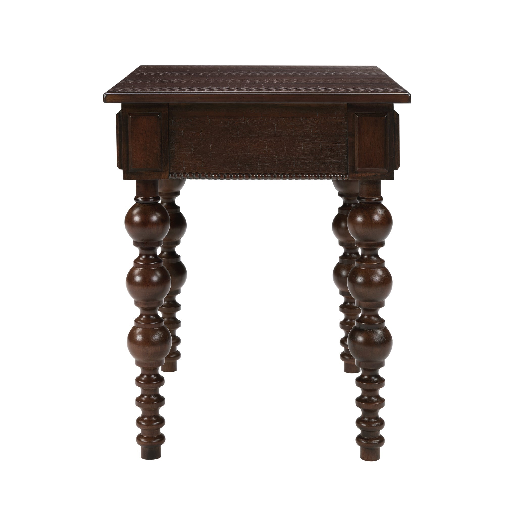 Solid Wood End Table with Drawer in Espresso Finish