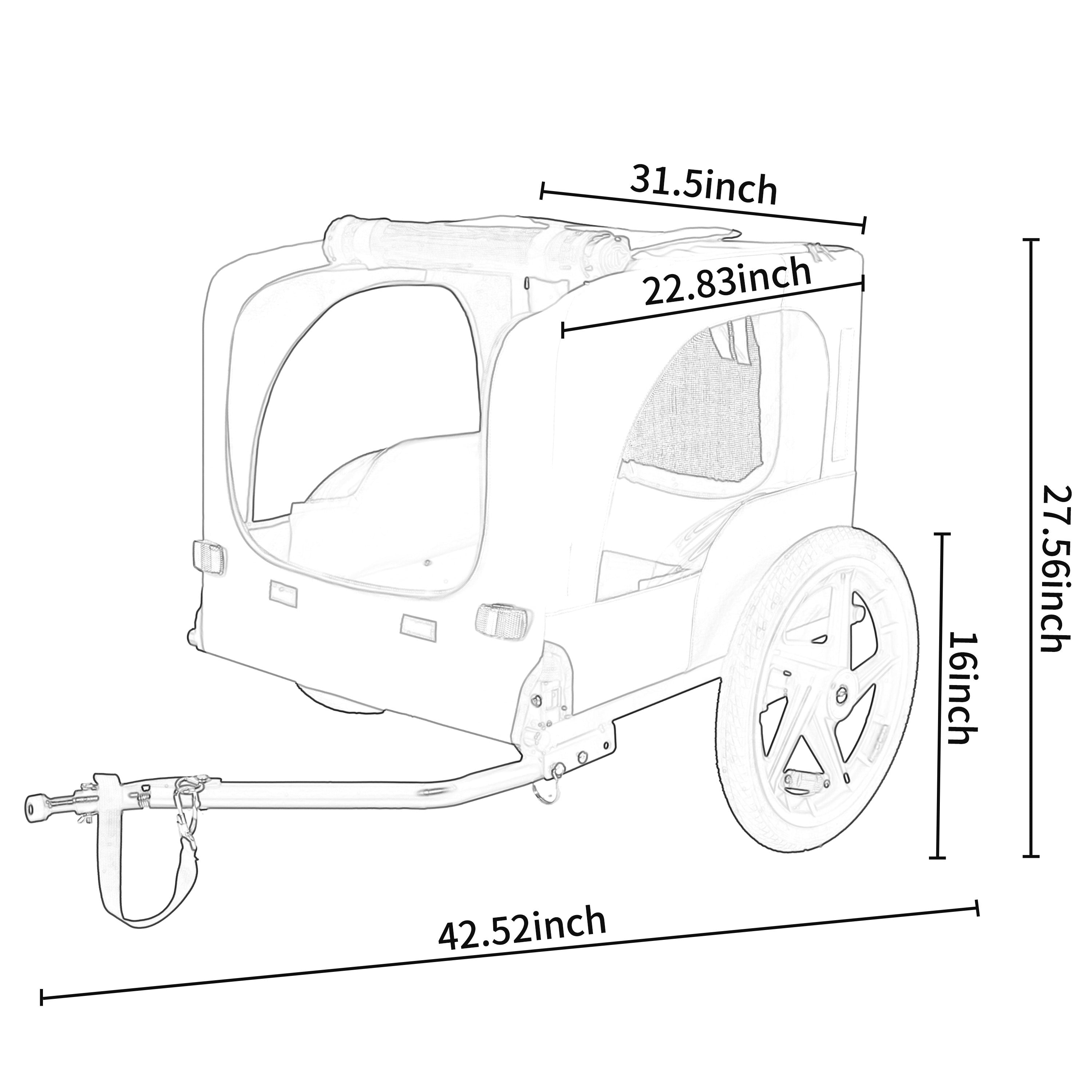 Pet Bike Trailer Dog Cart for Small and Medium Pets