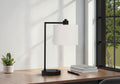 Lighting Table Lamp with USB Port Included, Modern - Black / Cream