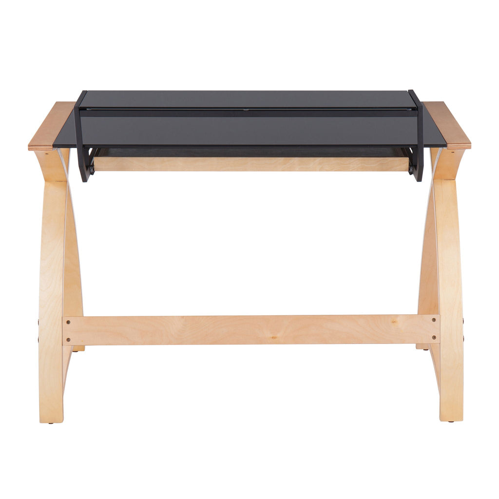 Bentley - Mid-Century Modern Office Desk - Natural / Black