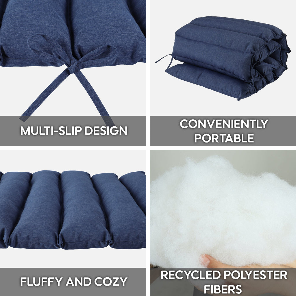 2PCS Outdoor Lounge Chair Cushion Replacement Set - Navy Blue
