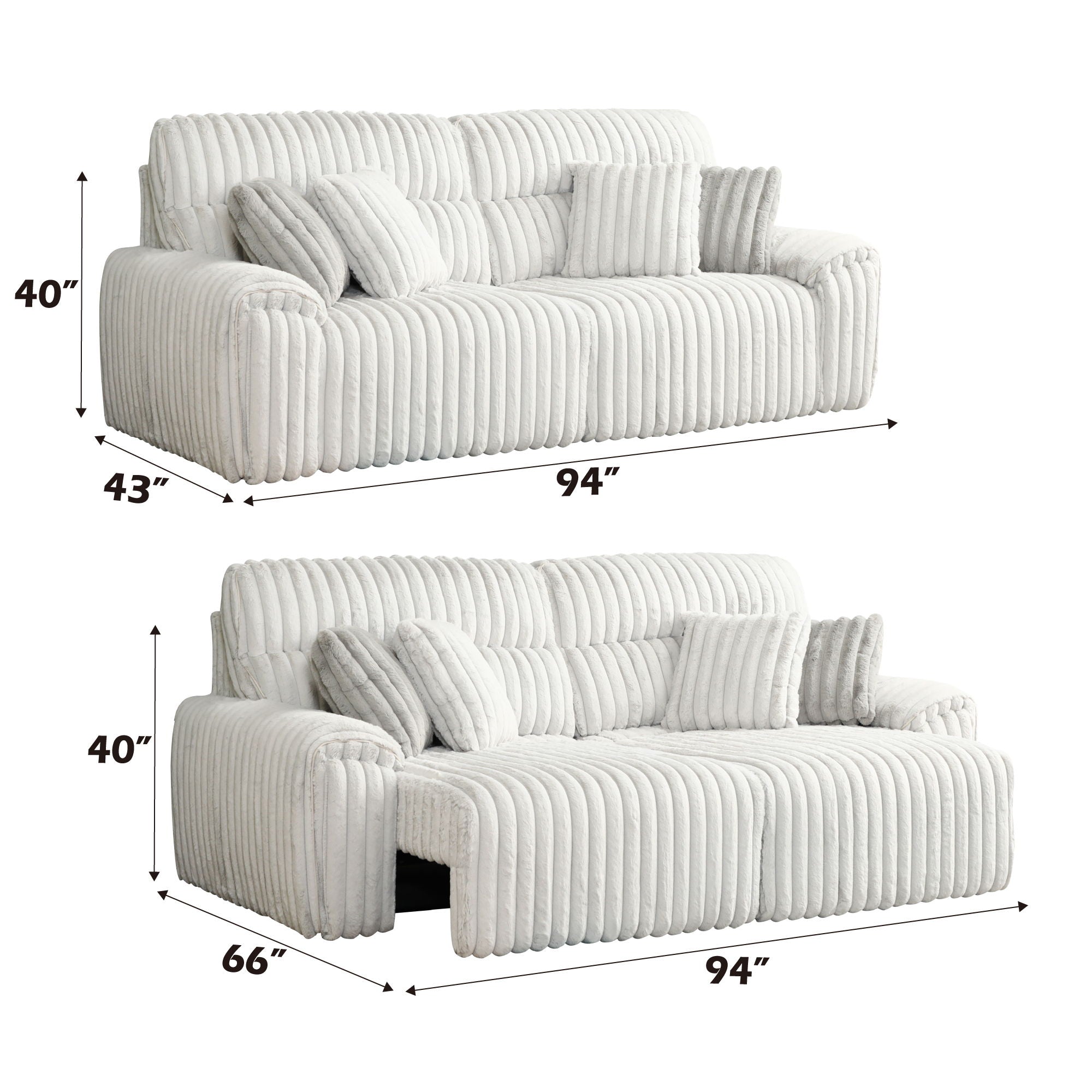 Jaya Power Motion Sofa with Sleeper & USB Port - Mondo Gray