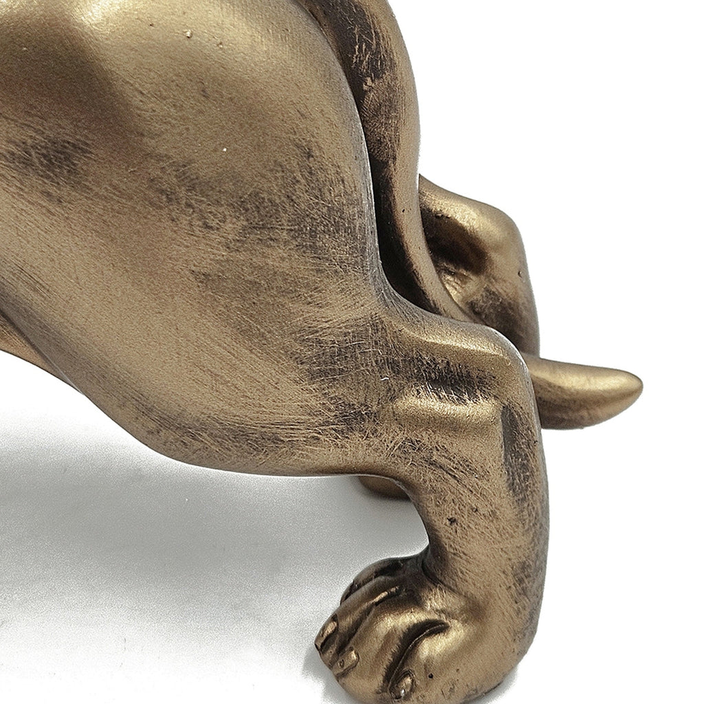 11.4x3.3x6.6' Lifelike Dachshund Figurine with Copper Finish