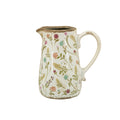 6.3x4.5x7.1' Round Ceramic Pitcher Vase with Multi-Colored Floral Motifs