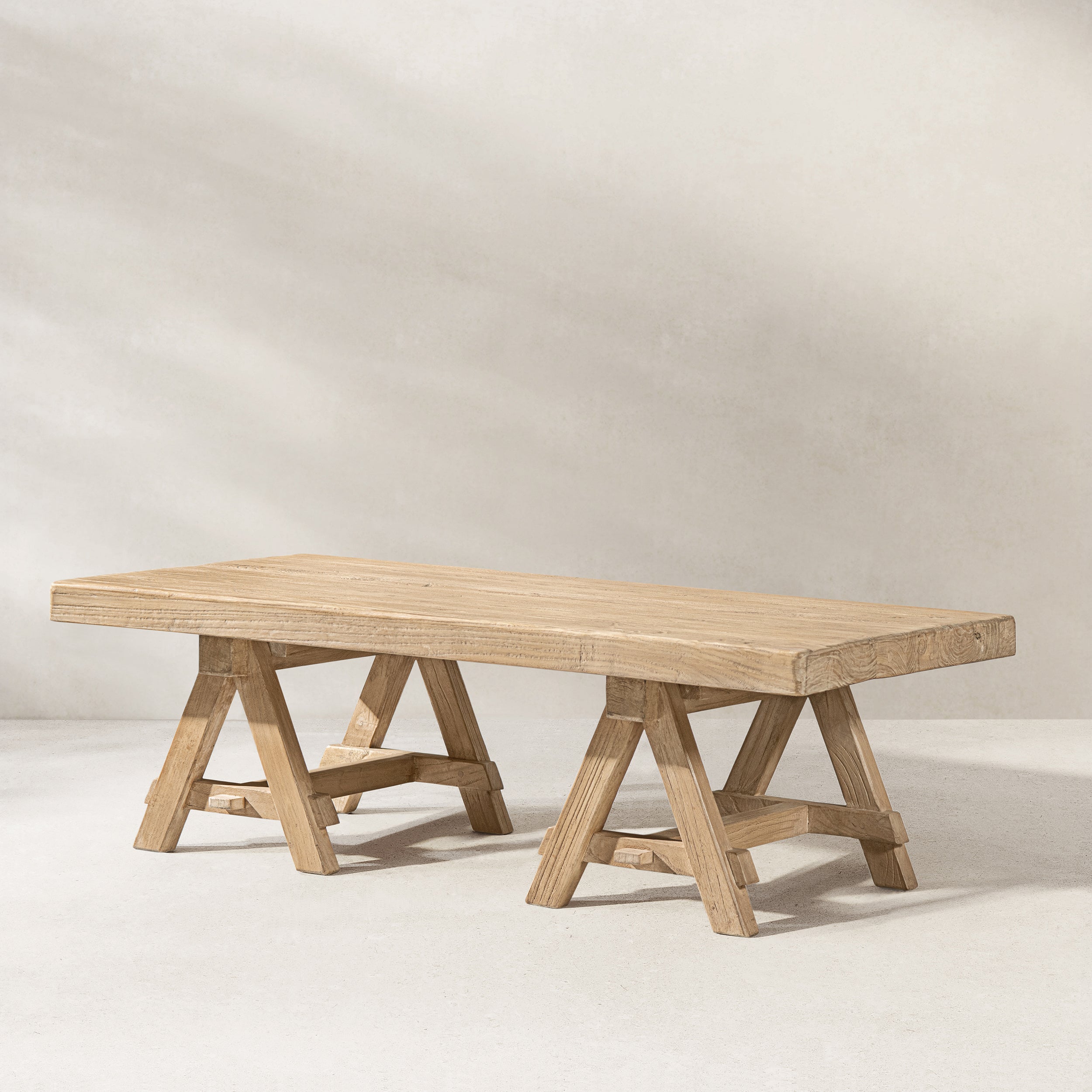 Hawthorne 48' Solid Reclaimed Elm Rectangular Trestle Coffee Table