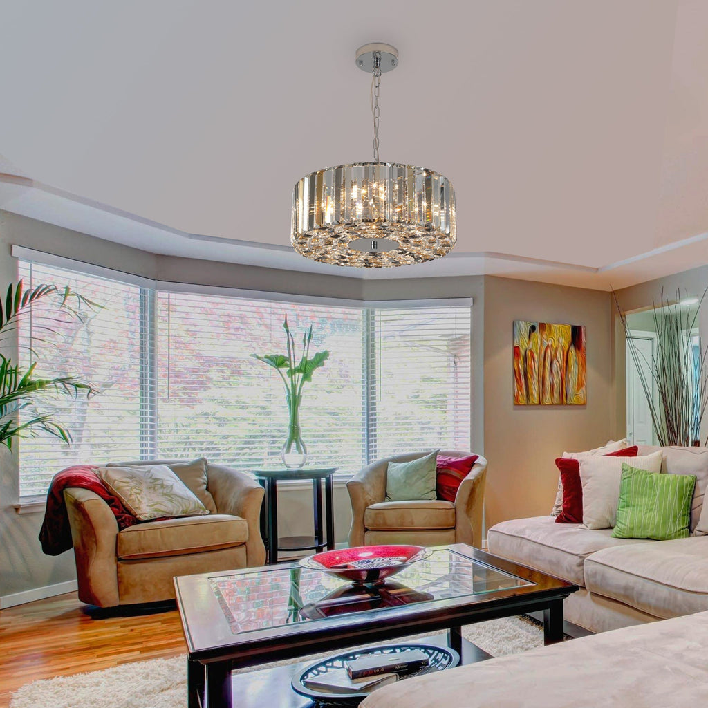 17' Chrome Crystal Pendant Chandelier