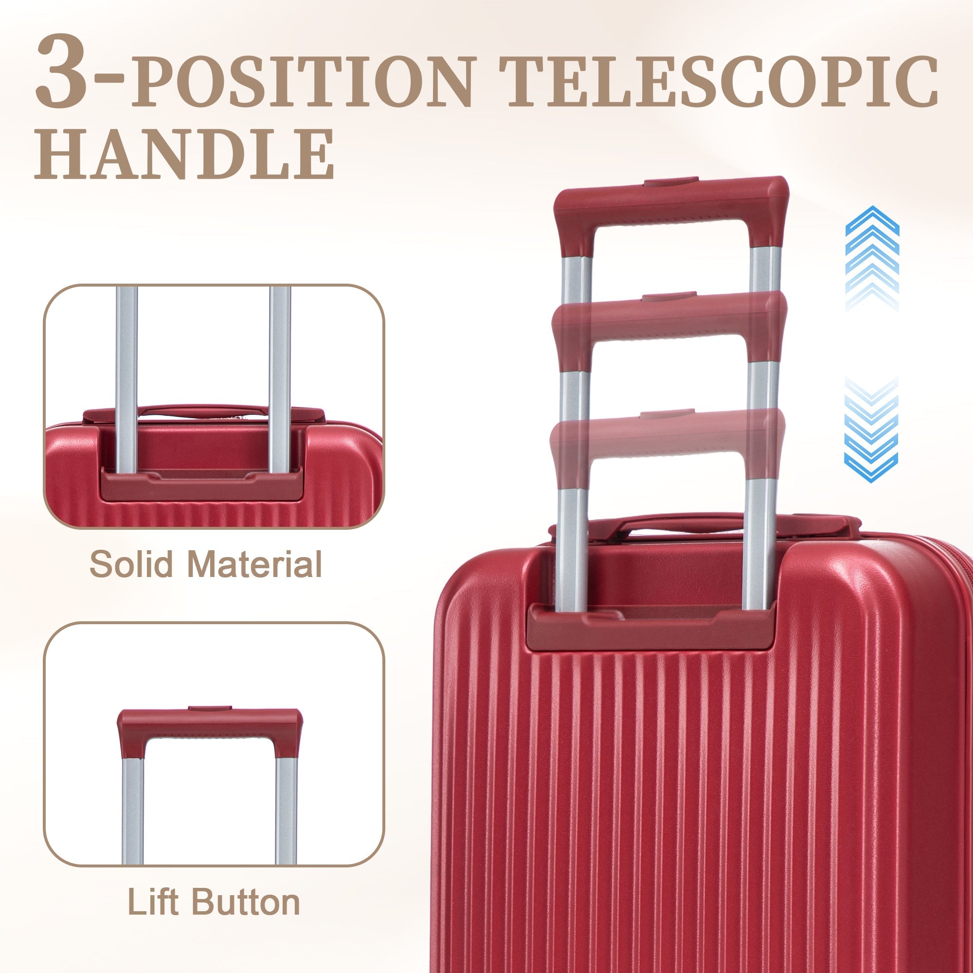 14'/20' 2 pcs ABS Spinner Wheel Luggage Set with Combination Lock and Front Opening Design
