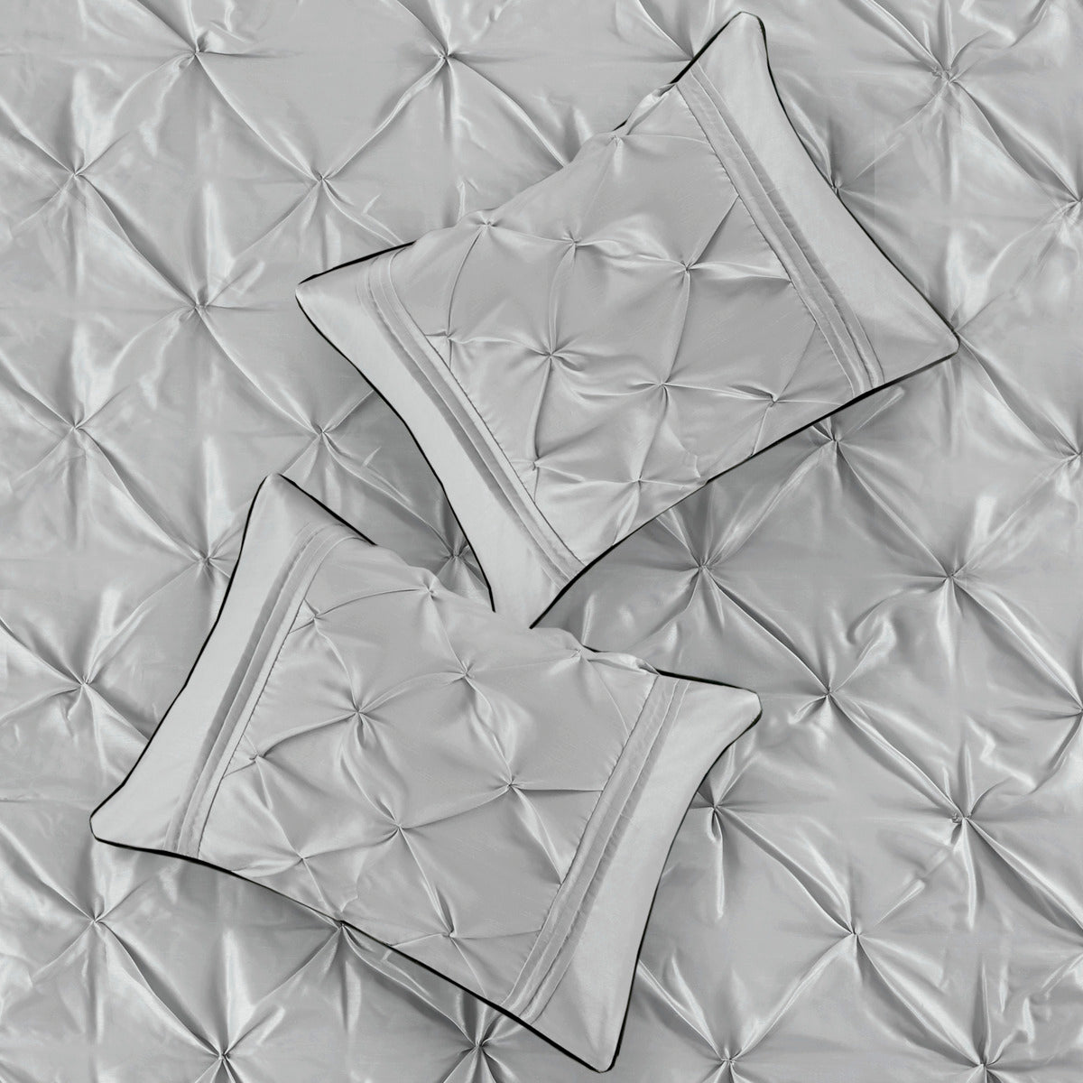 7 Piece Tufted Comforter Set Grey California King