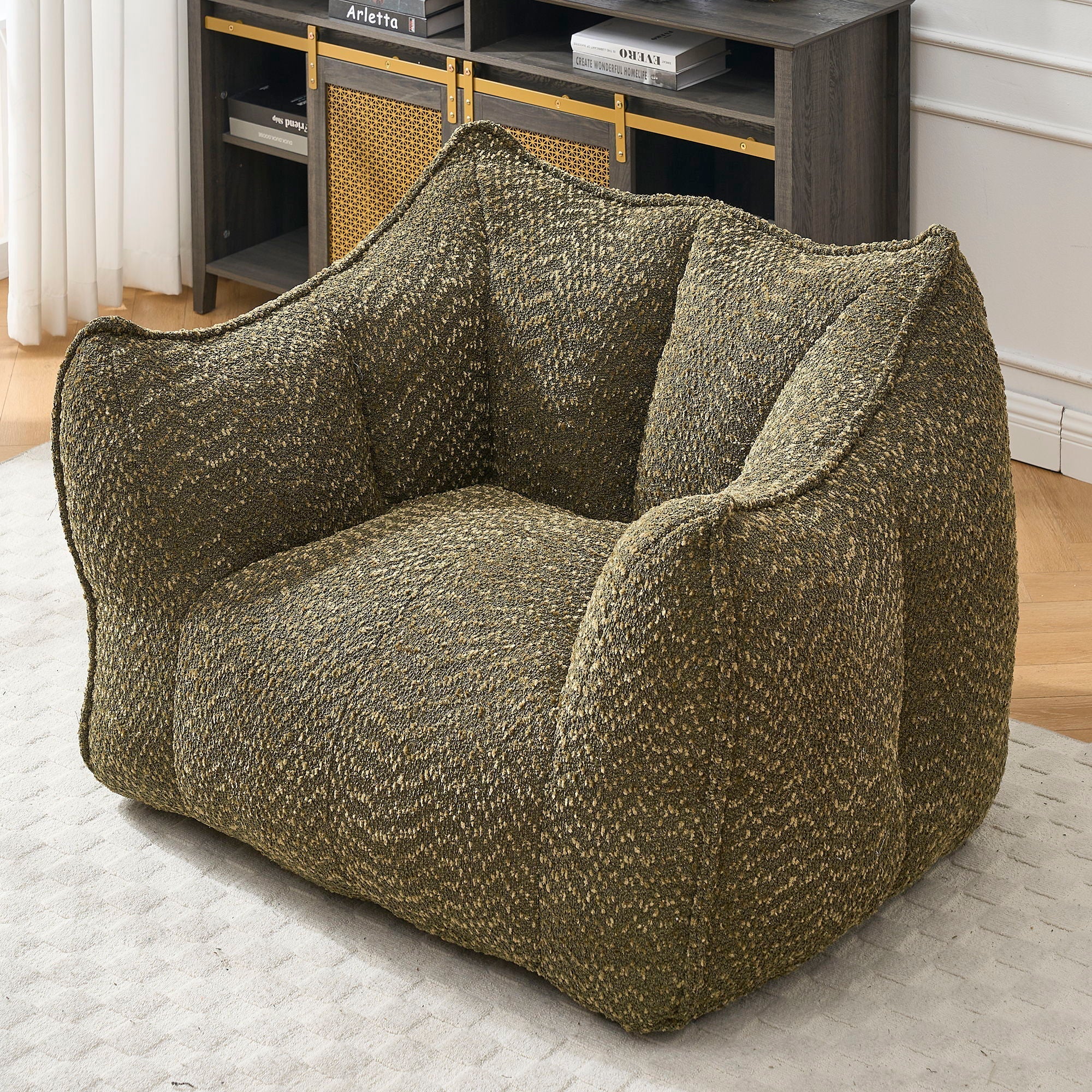 Comfortable Chenille Sofa Chairs With Highly Resilient Foam