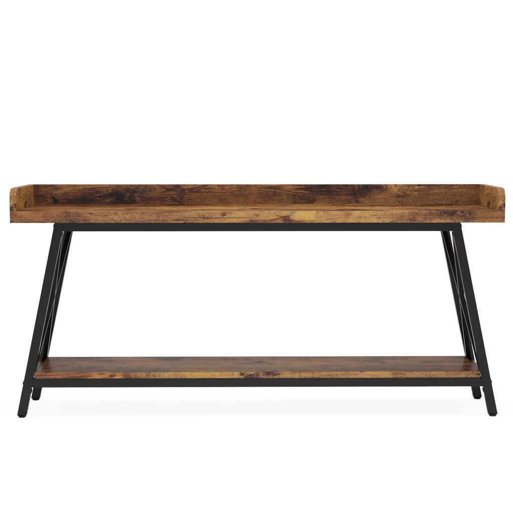 Extra Long Console Table For Living Room - Rustic Brown