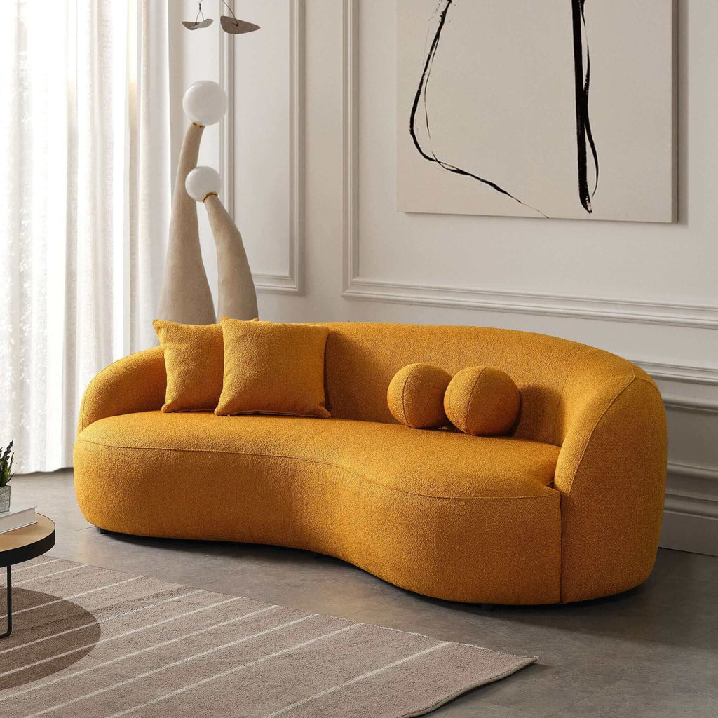 Drake - Japandi Style Curvy Boucle Sofa