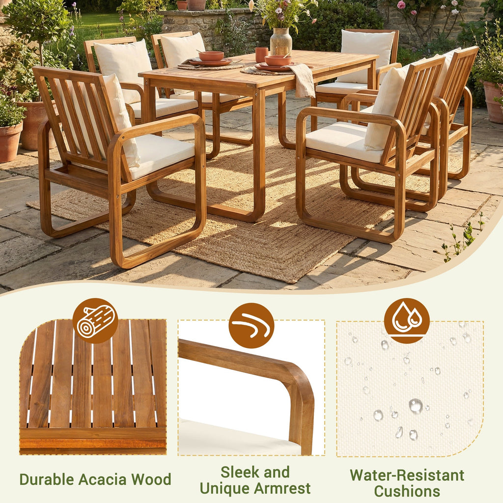 7 Pieces Patio Dining Set Outdoor Dining Table and Chairs
