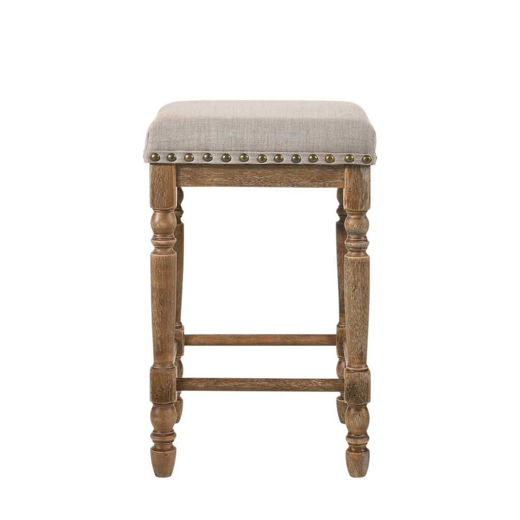 Farsiris - Weathered Counter Height Stool (Set 2) - Beige
