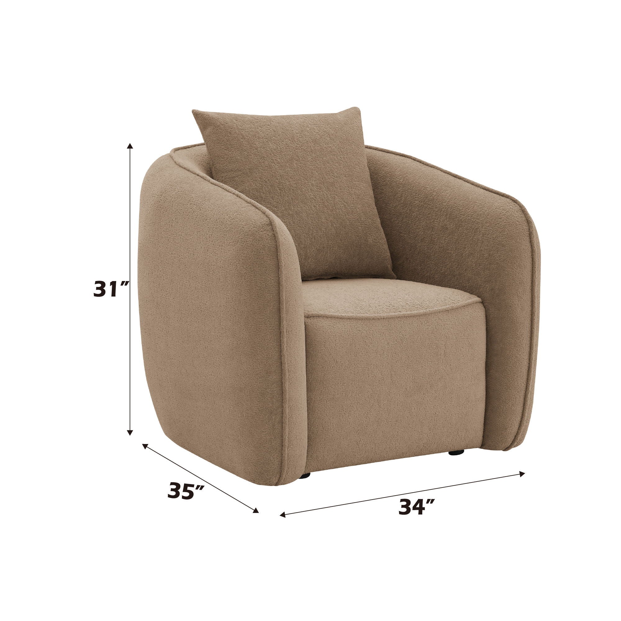 Keith Chenille Armchair With 1 Matching Color Toss Pillow